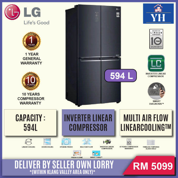 (DELIVERY WITHIN KLANG VALLEY AREA) LG GCB22FTQPL 594L Inverter Linear