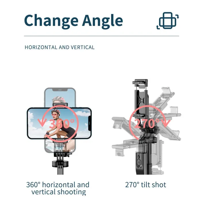 ไม้เซลฟี่อะลูมินัมอัลลอยไร้สายพับได้ขาตั้งกล้องเล็กๆหมุนได้360รีโมทบังคับชัตเตอร์สำหรับ-ios-android