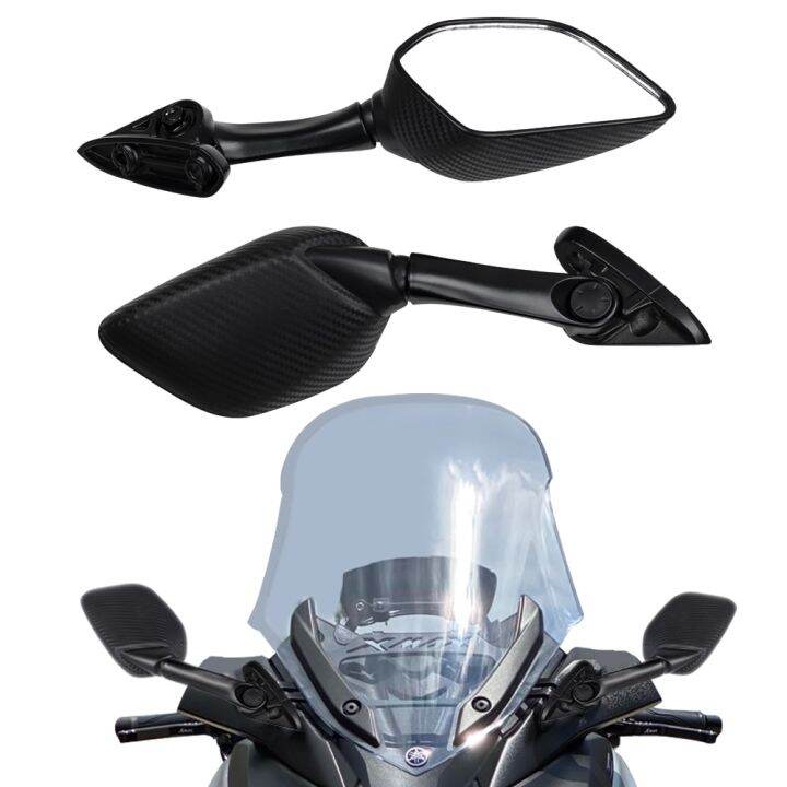 สำหรับ-yamaha-xmax-300-400-125-250-2017-2018-2019กระจกข้างมอเตอร์ไซค์สีดำกระจกมองหลังพลาสติกสีดำมอเตอร์ไซค์ตกแต่ง