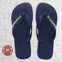 Havaianas Brasil Logo รองเท้าแตะแบบมีหู unisex รุ่นฮิตตลอดกาล พื้นยางหนานุ่ม ของแท้ ปรับราคาพิเศษ