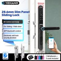 YRHAND IP66บัตร RFID แอพพ์บลูทูธกันน้ำสแกนลายนิ้วมือไม่ต้องใช้กุญแจล็อคอลูมิเนียมประตูสมาร์ทอิเล็กทรอนิกส์/บานเลื่อนกระจก