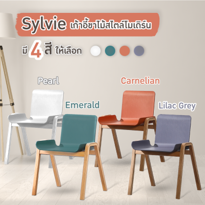 เก้าอี้ร้านกาแฟ ขาไม้ เก้าอี้ร้านอาหาร สไตล์โมเดิร์น ที่นั่งกว้าง นั่งสบาย รุ่น Sylvie (8617) ร้าน FANCYHOUSE