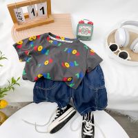 IENENS Summer Baby Boy Clothing Sets 0-4 Years Children Outfits 2PCS Kids Short Sleeves Letter Tees + Shorts Casual Clothes Suits