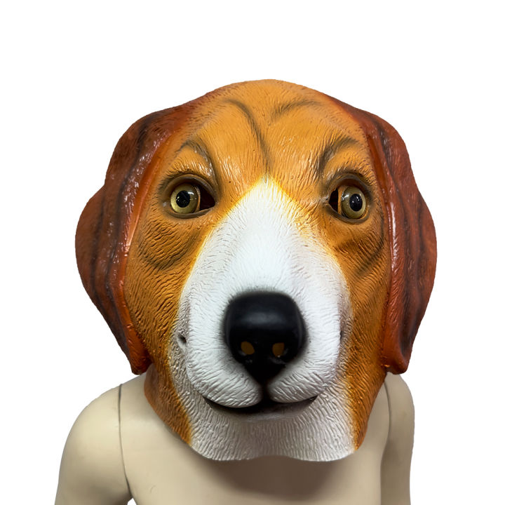 ผู้ใหญ่ตลกสุนัขฮาโลวีน-beagle-หน้ากากยาง