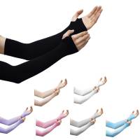 Ice Silk Sports Arm Sleeves Cycling Sun UV Protection Outdoor Travel Running Gym Fitness Cool Summer Arm Sleeves