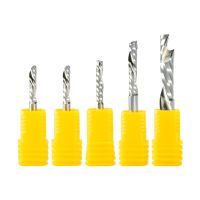 เครื่องตัดมิลลิ่ง 5PCS งานไม้ UP DOWN Cut One Flute Spiral Carbide Tool CNC Router Compression Wood PVC Acrylic End Mill Bits