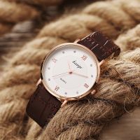 Fashion 2022 New Arrival Super Thin Roman Numerls Men Quartz Watch Analog Vintage Leather Strap Wristwatch Relogio Masculino Hot