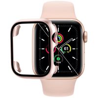 นาฬิกาฟิล์มกระจกเทมเปอร์ PC Series เคสสำหรับ Apple Watch SE 2 &amp; 6 &amp; SE &amp; 5 &amp; 4 44Mm (ทองคำสีกุหลาบ)(BiliBlistore)