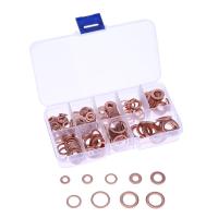 2021200Pcs Copper Washer Gasket Nut and Bolt Set Flat Ring Seal Assortment Kit With Box M5M6M8M10M12M14 Purpose Oil Seal