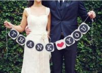 "Thank You" Heart Garland Wedding Bunting Banner Sign Party Decorations Photo Booth Props