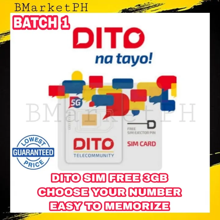 Dito Sim Card FREE 3GB Batch 1 Choose Number ( Fast Delivery ) | Lazada PH