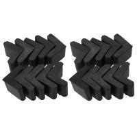 Rubber L Shaped Angle Iron Foot Pads Covers 20 Pcs Black