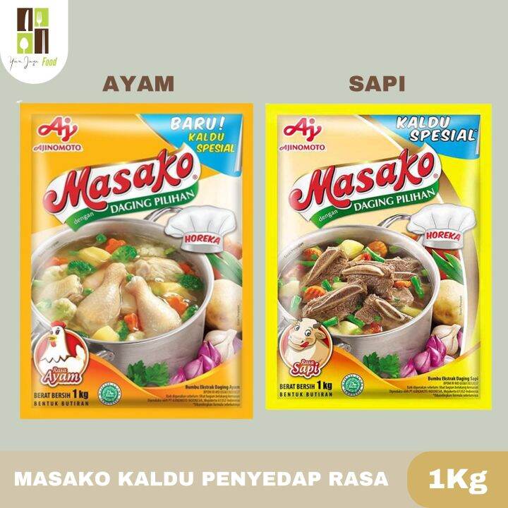 Masako Kaldu Penyedap Rasa Sapi Rasa Ayam Msg Kemasan 1 Kg Lazada