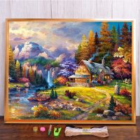 ☋✆ Meian 2022 New Pastoral Scenery Painting Cross Stitch Kits Country Life Pattern Handmade Embroidery Kit 11CT DMC Printed Canvas