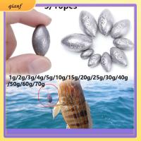 QIANF 5/10Pcs คุณภาพสูง น้ำหนักเพิ่มเติม Line Sinkers ขั้วต่อตะขอ ตกปลาตะกั่วตก Sinker รูปมะกอก