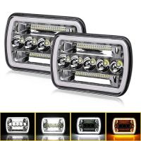 ไฟหน้ารถสี่เหลี่ยม Drl วิ่ง Hi/lo Beam Worklight ไฟตัดหมอกสำหรับ Yj Xj H5054 H6054 H6054ll 6052 6053