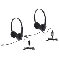 2 Pcs USB Binaural Headset Call Center with Noise Cancelling Mic Volume Adjustable for Pc Home Office Customer Service