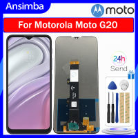 Ansimba จอแอลซีดีไอพีเอซเดิมสำหรับ Motorola Moto ชิ้นส่วนจอสัมผัสแอลซีดีของเครื่องแปลงดิจิทัล G20สำหรับ Motorola Moto หน้าจอแสดงผล G20