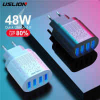 USLION 48วัตต์ค่าเร็ว QC 3.0 USB ชาร์จศัพท์มือถือสากลผนังอะแดปเตอร์ชาร์จอย่างรวดเร็วสำหรับ ซัมซุงหัวเว่ย Xiaomi 12