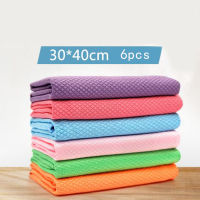 6Pcs Kitchen Anti-Grease Wiping Rags Efficient Fish Scale Wipe Cloth Cleaning Cloth Home Washing Dish Cleaning Towel