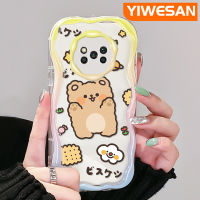 YIWESAN เคสสำหรับ Xiaomi Poco X3 NFC Poco X3 Pro Poco X3 GT Poco X4 NFC X4 GT เคส F4 M3การ์ตูนน่ารักหมีคลื่นชายแดนเคสโทรศัพท์โปร่งใสสีสันสดใสเนื้อครีมกันกระแทกป้องกันเลนส์กล้องซิลิโคนใส