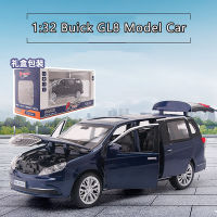 1:32 Buick Gl8 Business Car Mpv Alloy Car Model Six-Door Simulation Sound And Light Pull Back Toy Car Decoration Boy Collection