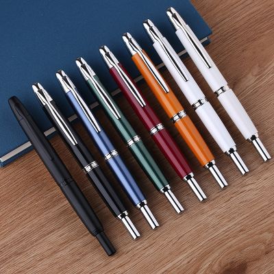 ZZOOI New MAJOHN A1 Fountain Pen For Student Retractable 0.4MM Nib Metal Matte Black Ink Pen Writing Stationery School Office Supply