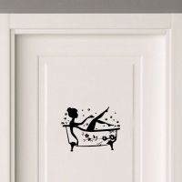 Bathroom Art Decal Bath Time Vinyl Door Sticker Creative Home Decoration Wall Stickers A2297