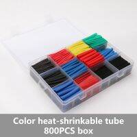 800pcs 2：1 Thermoresistant Tube Heat Shrink Wrapping Kit Assorted Wire Cable Sulation Sleeving 2:1 Heat Shrink Tubing Electrical Circuitry Parts