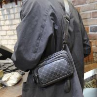 ™ 2021 new handbag personality plaid shoulder bag trendy mens street handbag student Messenger bag campus small backpack