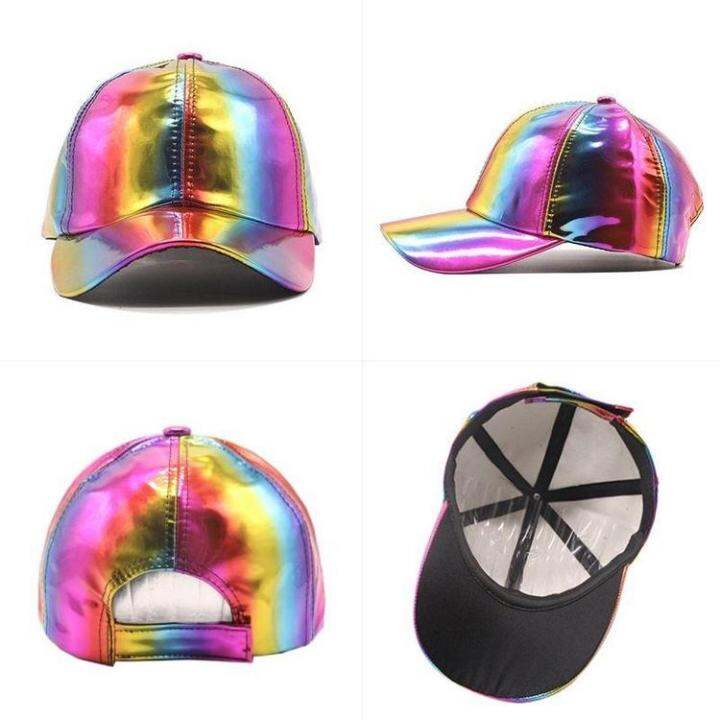 adjustable-shiny-holographics-baseball-caps-hip-hop-flat-brim-rock-snapback-hat-reflective-fashion-rave-cosplay-caps-for-dance-glastonbury-festival-justifiable