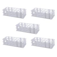 5X Plastic Test Tube Rack for 30mm Tube, 21 Well, White,Detachable (21 Hole)