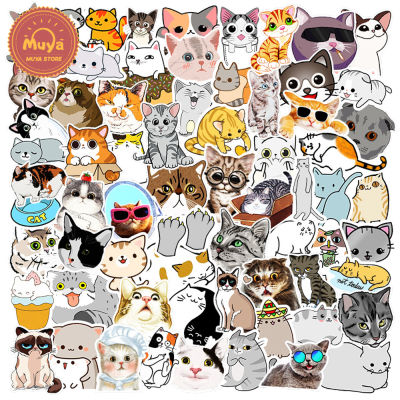 MUYA 100pcs Cute Cat Collection Stickers Waterproof Vinyl Stickers for Laptop Journal