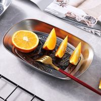 European-style Retro Iron Plate Boat-shaped Fruit Plate Tinplate Small Tray Fruit Plate Retro Metal Snack Plate Retro Metal Baking Trays  Pans