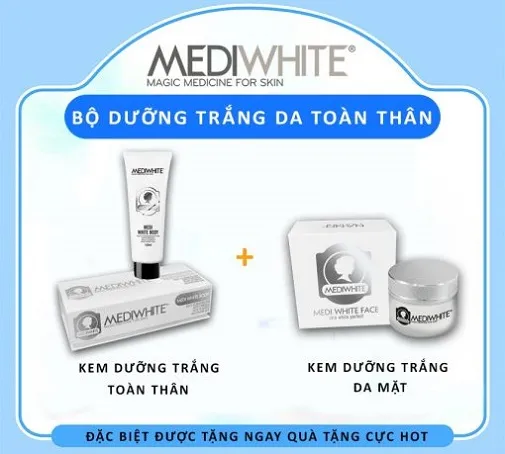 Kem Body Trắng Da Medi White Body Kem Dưỡng Trắng Da Toàn Thân Sáng Da Nâng Tone Dưỡng Ẩm Da 120g