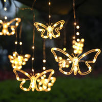 3M Butterfly Shape Christams gift fairy Curtain LED String Light Valentines Day Holiday Wedding decoration Window Icicle Light