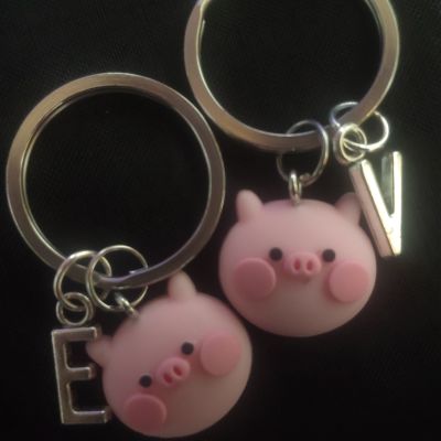 Cute Piggy Keychain Cartoon Anime Toy Pig Keyring for Women Couple Backpack Pendant Car Charm Key Chains Gifts Key Chains