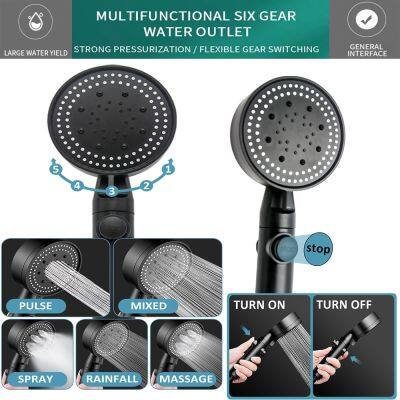 Shower Head Water Saving 5 Modes Adjustable High Pressure Shower Head One-key Stop Water Massage Eco Shower Bathroom Accessories  by Hs2023