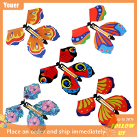 【Youer】 Magic Butterfly Flying Rubber band ขับเคลื่อนลมขึ้นบัตรของเล่นสำหรับของขวัญตลก