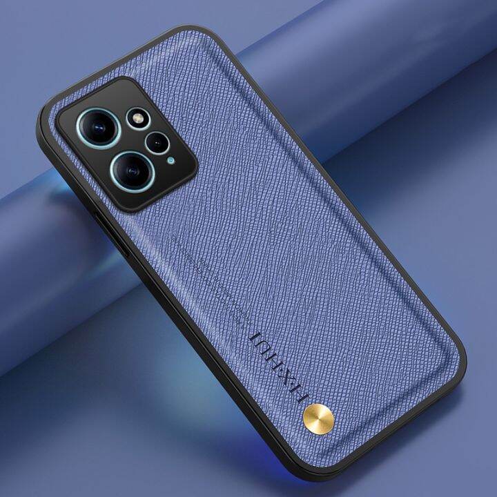 สำหรับ-xiaomi-redmi-note-12-pro-plus-12pro-note12pro-note12-4g-5g-เคสโทรศัพท์หนัง-pu-สีทึบหรูหราบางเคสกันชนซิลิโคน-tpu-นุ่มที่วางในรถยนต์ฝาครอบด้านหลังกันกระแทก