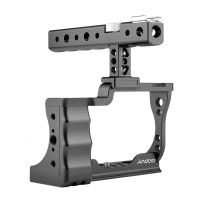 Andoer Camera Cage + Top Handle Kit Aluminum Alloy with Cold Shoe Mount Compatible with Canon EOS M50 DSLR Camera