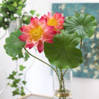 【YD】 Artificial lotus leaves long stem giant leaf fake plastic flower home shop decorative green