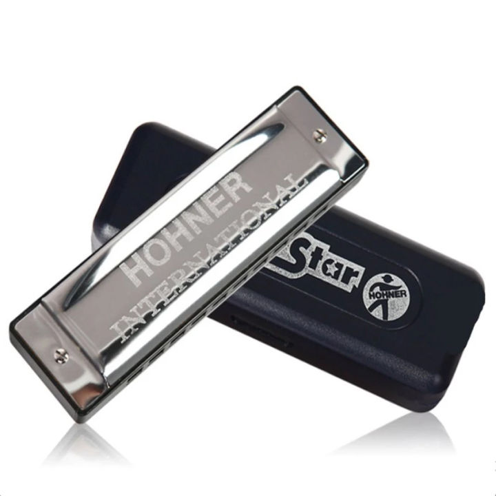 hohner-ฮาร์โมนิก้า-คีย์-bb-รุ่น-silver-star-10-ช่อง-harmonica-key-bb-เมาท์ออแกนคีย์-bb-แถมฟรีเคส-ฮาร์โมนิก้าซีรีย์ที่ขายดีทีสุด