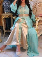 เพชรโมร็อกโกเอกสารชีฟอง overdress &amp; ซาตินภายในชุดอาหรับปาร์ตี้สวมงานแต่งงาน Ball gown มุสลิม rama ร้าง