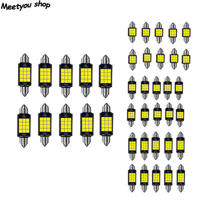 Canbus หลอดไฟ LED ติดหลังคา10ชิ้น,มีเซอร์ไพรส์1260หลอดไฟปลายสองด้าน9W 900lm อะไหล่ทดแทนไฟอ่านหนังสือภายในความสว่างสูง