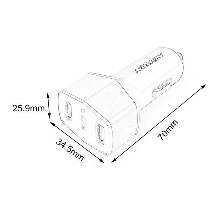 carcool-ที่ชาร์จ-usb-ในรถยนต์สามช่อง-เครื่องชาร์จในรถยนต์แบบ-usb-คู่-type-c-ที่ชาร์จรถยนต์แบบปลั๊กแอนด์เพลย์กระจายสัญญาณอัจฉริยะ