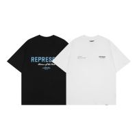 xxReady Stockxx High Street REPRESNT Basic Blue Slogan Letter Print Cotton Short Sleeve Crewneck T-Shirt