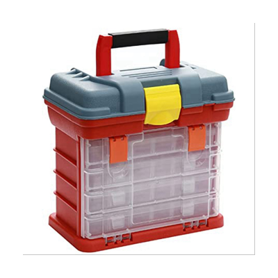 Detachable Toolbox with 4 Layers and 72 Compartments Can Place Screws, Nuts and Wrenches Capacity Stool Carrying Handle