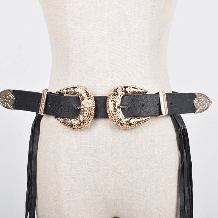 xitao-belt-black-personality-all-match-tassel-belt