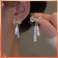 YESHE โลหะผสมอัลลอยด์ ต่างหูกุทัณฑ์ อารมณ์ที่ดี โมเสกโมเสค ต่างหูพู่ห้อย สวยงดงาม หยดห้อย ต่างหูคริสตัลคริสตัล สำหรับผู้หญิง